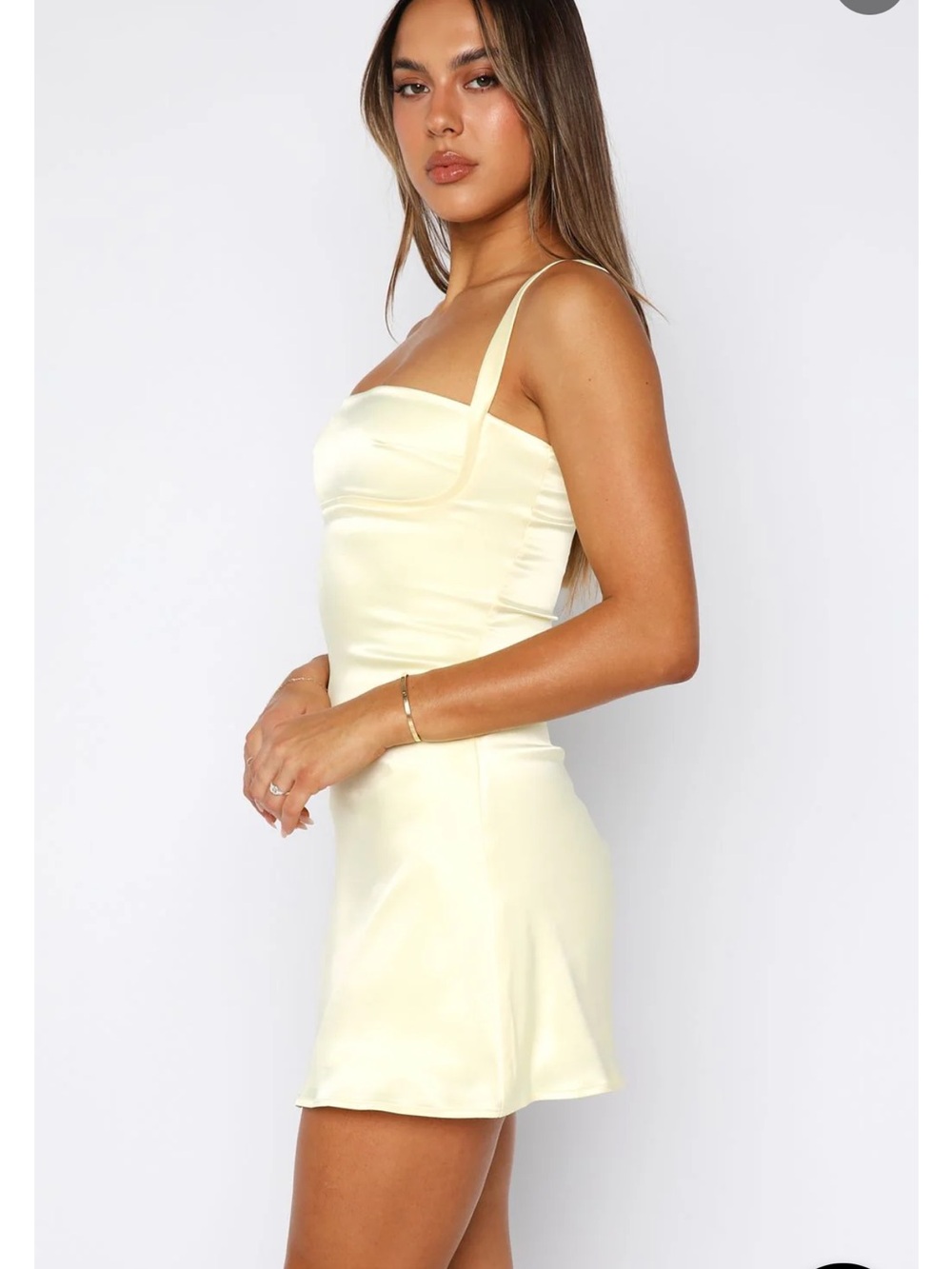 WHITE FOX Just A Girl Mini Dress Lemon, S - Picture 3 of 8